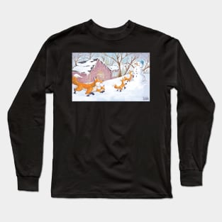 The Foxes in Snow Long Sleeve T-Shirt